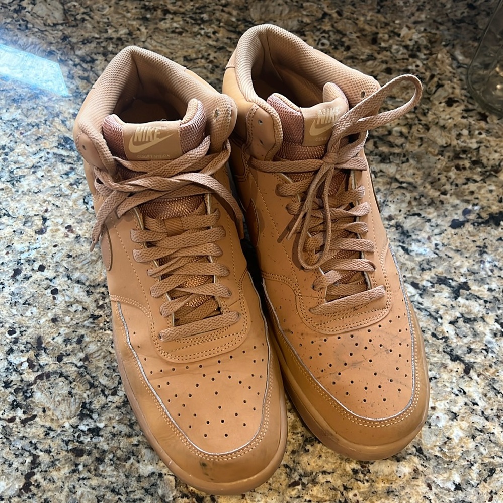 Nike Mens Sneakers Court Vision Mid ‘Flax Twine’ U.S. size 11.5 Color Wheat